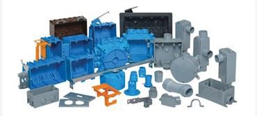 4-Gang Blue Plastic Naujas darbas Standartinis įleidžiamas išleidimo dėžutė Stačiakampis sienos elektros dėžutė Power Switch Box